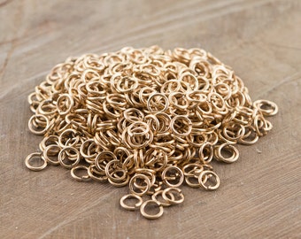 7mm OD Open Raw Brass Jump Rings 18 Gauge Made in the USA (100) fnd201A