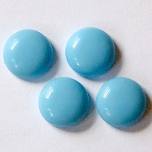 Vintage Light Blue Glass Cabochons Germany 16mm cab716C
