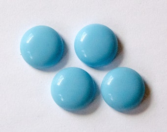 Vintage Light Blue Glass Cabochons Germany 16mm cab716C