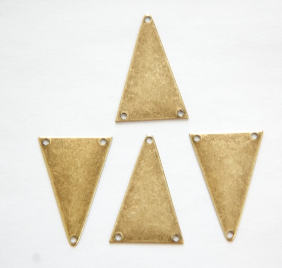 Antique Brass Triangle Shape Charms 0.5 x 16.5 x 25 mm 1 Hole