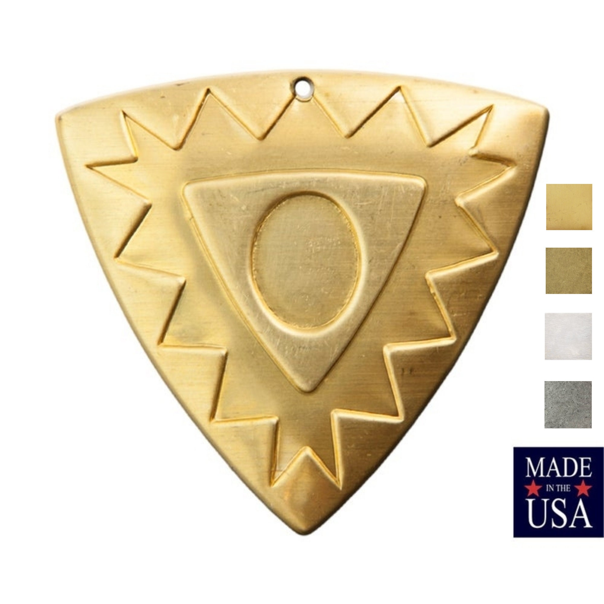 1 BOTTOM Hole Southwestern Triangle with Setting 38mm (4)