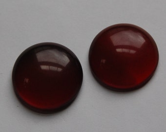 Vintage Red Glass Cabochon 25mm Japan (2) cab708A