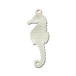 Vintage West German Lucite Crystal Clear Seahorse Pendants Charms 50x17mm pnd063E