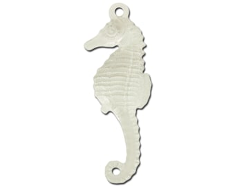 Vintage West German Lucite Crystal Clear Seahorse Pendants Charms 50x17mm pnd063E