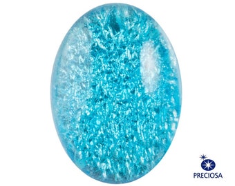 Preciosa Aqua Blue Opal Glass Cabochon 25x18mm (1) cab5006Mv2