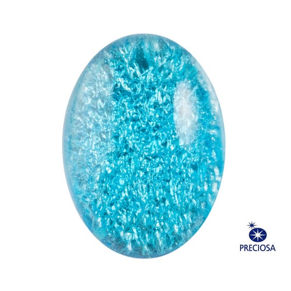 Preciosa Aqua Blue Opal Glass Cabochon 25x18mm (1) cab5006Mv2