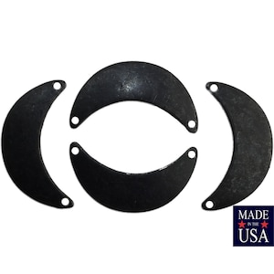 2 Hole Matte Black Small Crescent Pendant Connector  (8) mtl388E