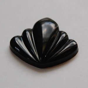 Vintage German Black Glass Swag Cabochon cab048K