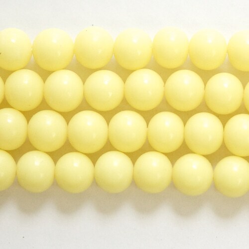 Vintage Soft Yellow Glass Beads Japan 8mm 8 Jpn003q Etsy