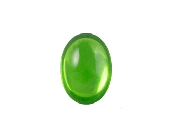 14x10mm Translucent Peridot Foiled Glass Oval Cabochons (4) cab4004C