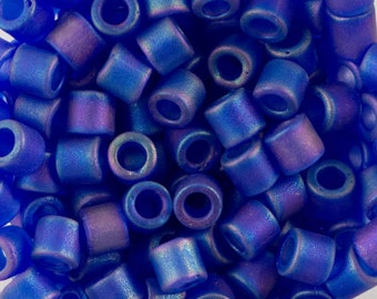 8/0 MIYUKI DELICA Matte Transparent Cobalt AB Seed Bead (8g)