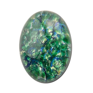 Green Opal Glass Cabochon 25x18mm (1) cab5006B