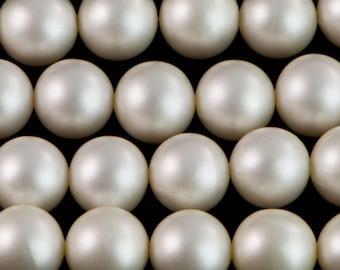 12mm Pearl White Acrylic Japanese Bead Strand