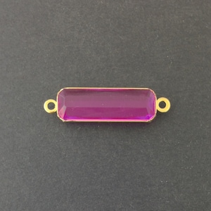 2 Loop Vintage Light Amethyst Acrylic Faceted Channel Set Rectangle Drops 8x25mm (6) chr068M