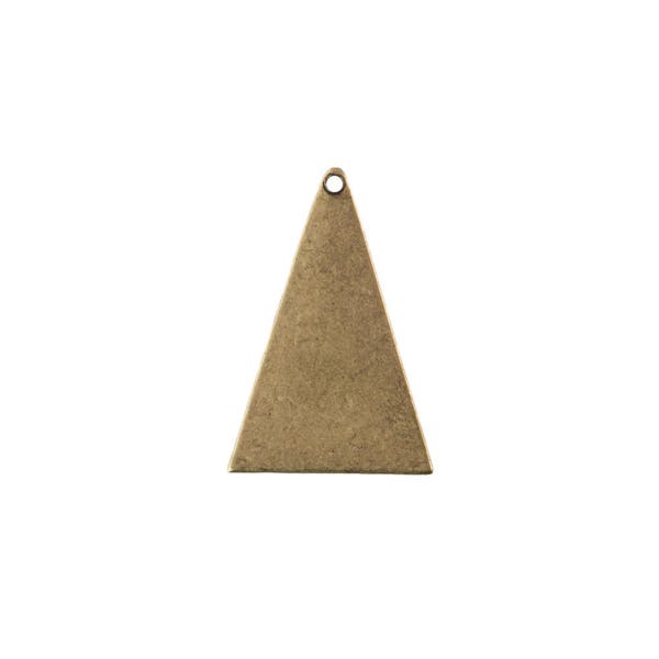 1 Hole Brass Ox Geometric Narrow Triangle Pendant Charm (6) mtl511H