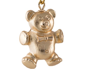 Vintage Gold Acrylic Teddy Bear Charm chr014D