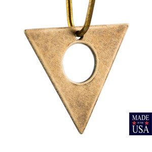 Bottom Hole Center Cutout Brass Ox Flat Triangle Charms Drops 17mm (6) mtl479G