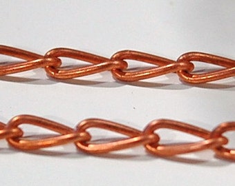 Vintage Copper Coated Curb Chain Japan 3 Feet chn063