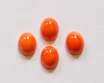 Vintage Cabochons en verre Opaque Orange 10x8mm cab821C (6)