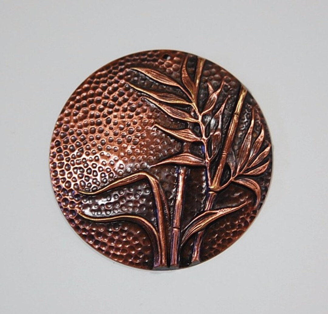 Antiqued Copper Dapped Pendant With Reeds Bamboo Mtl085 - Etsy