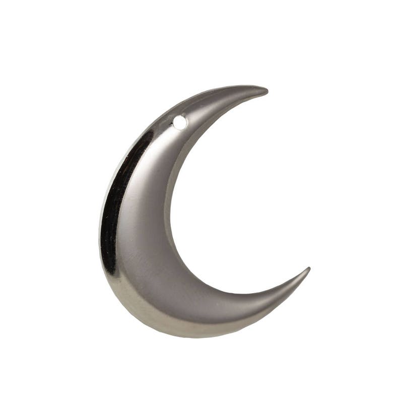 mtl110S 1 Hole Silver Plated ONLY RIGHT Facing Crescent Pendant Hoops 4