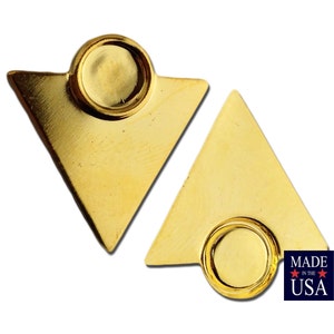 No Loop Gold Plated Triangle Drops Charms with 7mm Setting (6) mtl066G