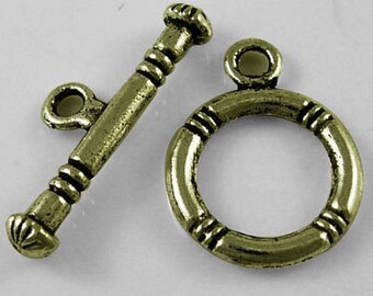 Life Preserve Antiqued Bronze Toggles (20 Sets) tog009C