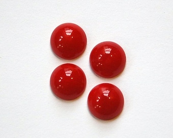 Vintage Opaque Red Glass Cabochons 11mm cab703AA