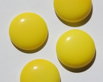 Vintage German Yellow Glass Cabochons 22mm cab247C