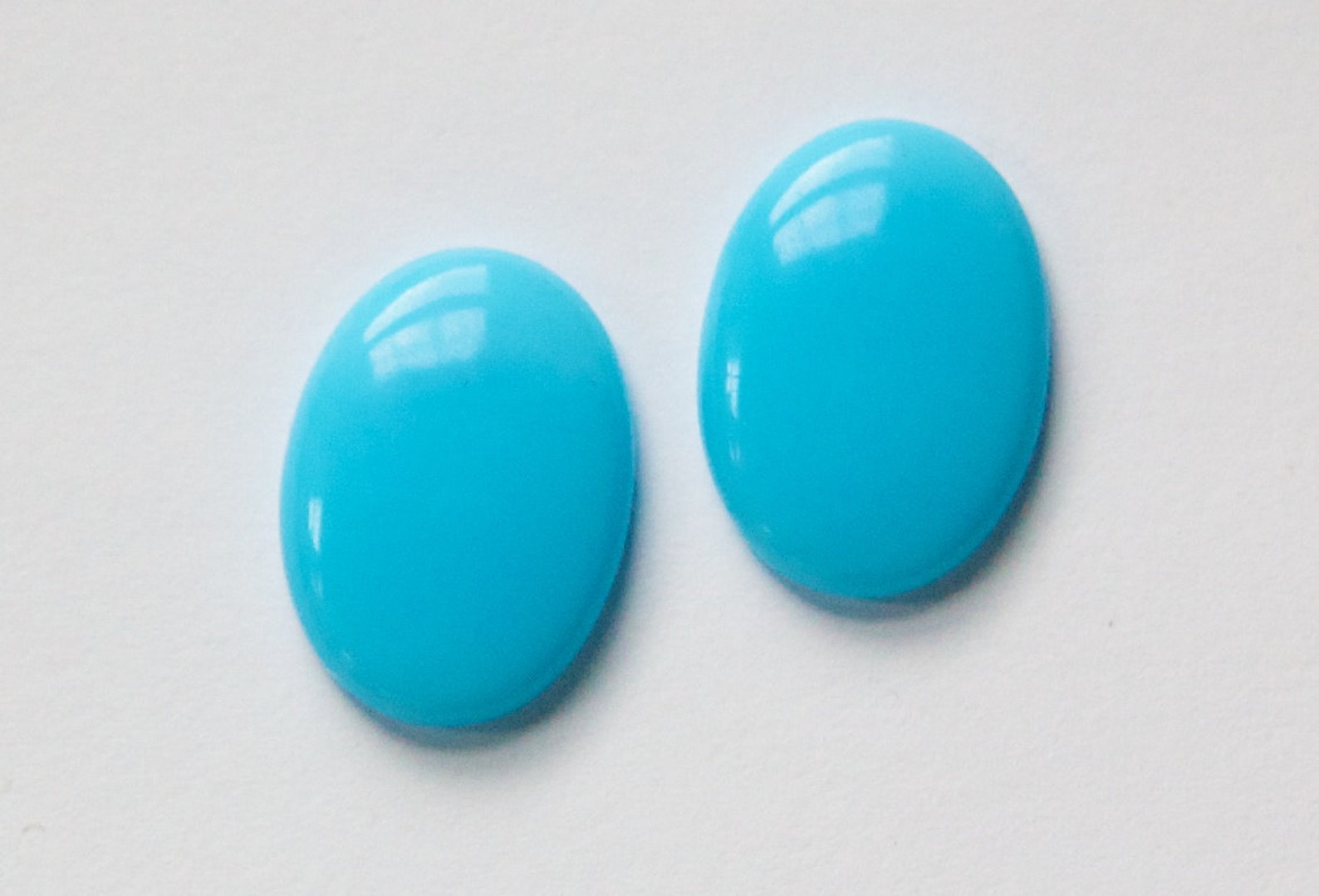 Vintage Opaque Light Blue Glass Cabochons 18x13mm Cab578d Etsy