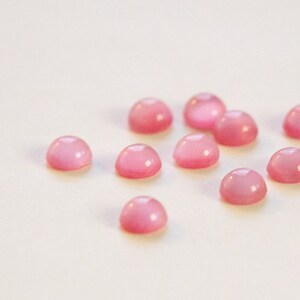 Vintage Pink Moonglow Glass Cabochons 5mm 12 cab840A image 2