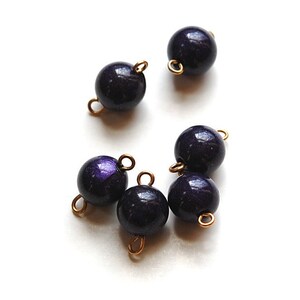 Vintage Dark Purple Speckled Acrylic 2 Loop Connector Beads drp100