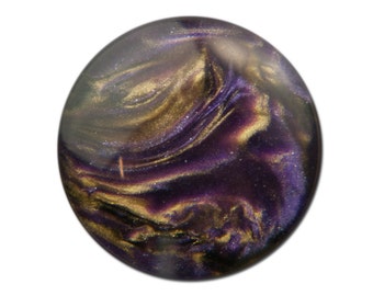 Vintage Purple with Gold Metallic Cabochons 15mm (4) cab739A