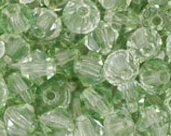 Czech Faceted Luster Green Crystal Bicone Glass Beads 4mm (50) CZH-00041S