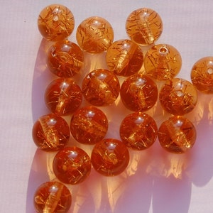 Vintage Amber Colored Lucite Confetti Beads 13mm bds874B