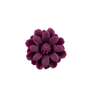 12mm Matte Dark Purple Flower Acrylic Cabochon (6)
