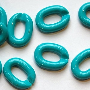 Vintage Plastic Connector Linking Links Turquoise Blue LG (25) bds605F