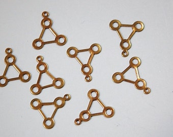Raw Brass Open Triangle Charm Drop with Loop (8) mtl130