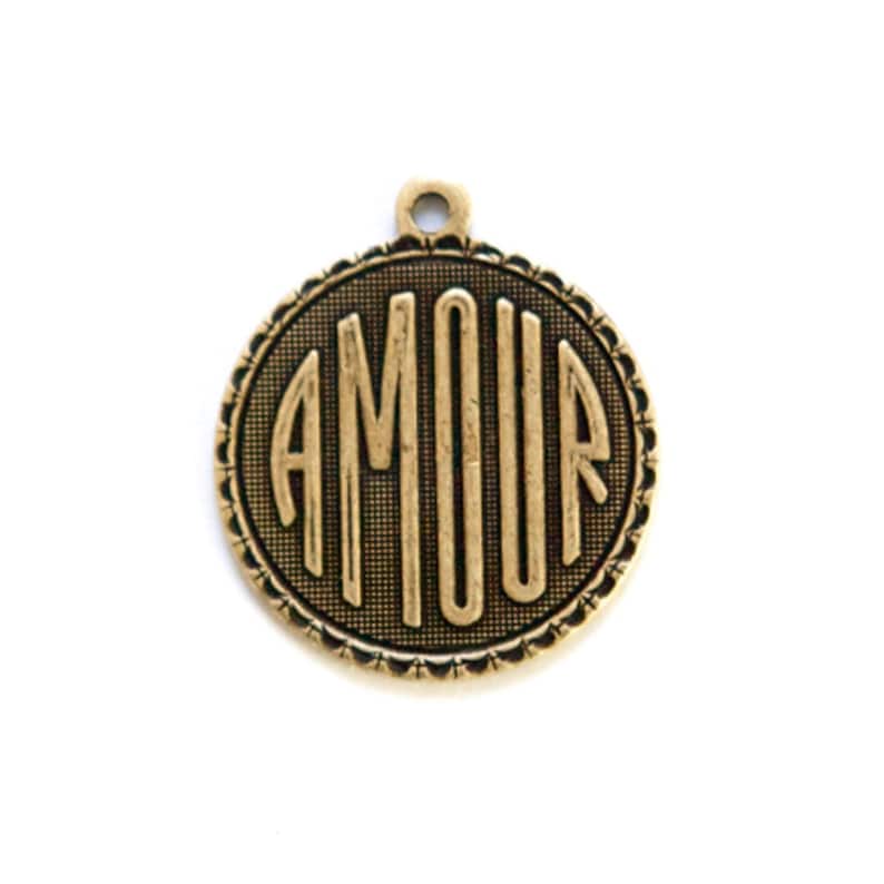 Amour Word Charm with Loop 4