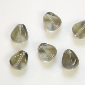 Vintage Black Diamond tedesco vetro Nugget triangolo 12mm perline (6) grm061B