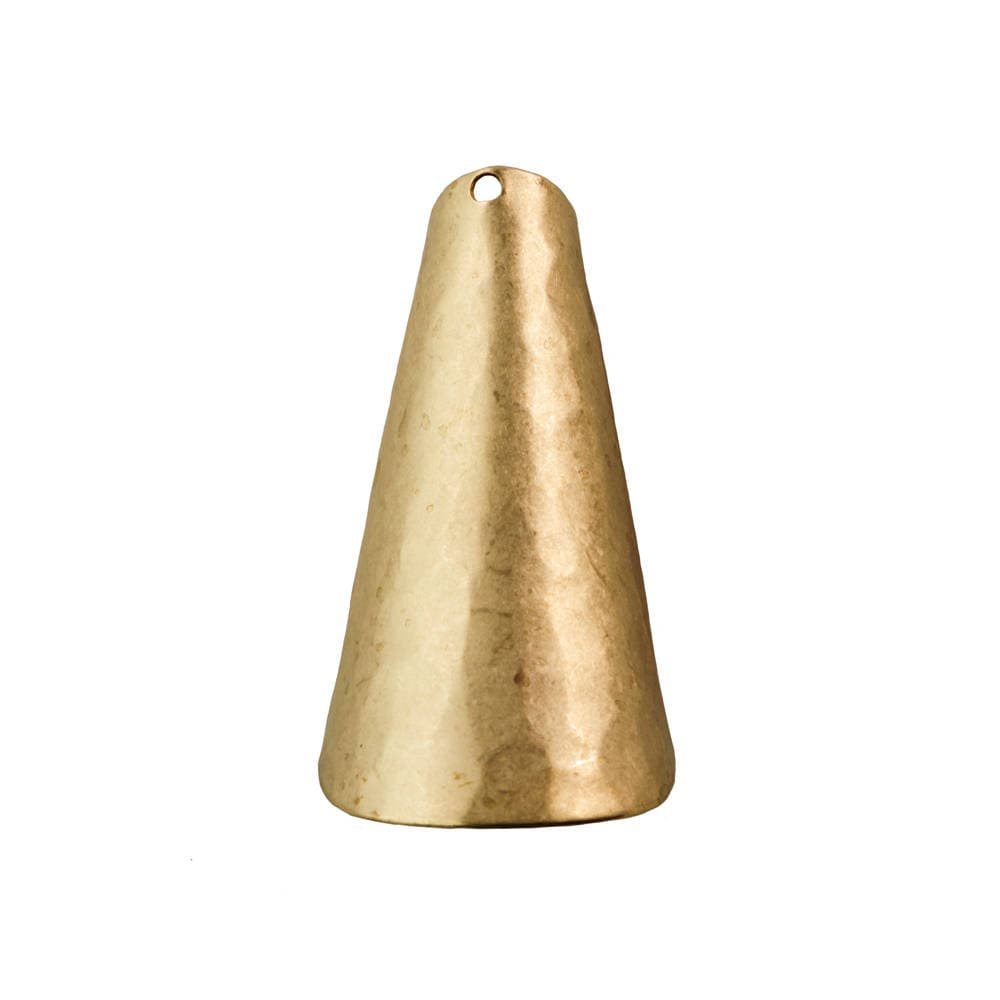 Raw Brass Hammered Cone Pendant or Bead Cap Large 4 -  Australia