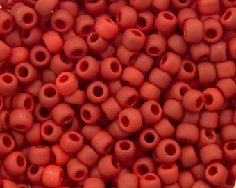 11/0 TOHO ROUND Opaque Frosted Pepper Red Seed Bead (8g)