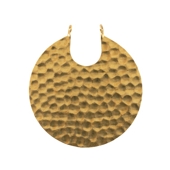 2 Loop Raw Brass Hammered Hoops Pendants 41x38mm (2)