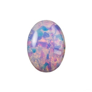 Fire Opal Harlequin Glass Oval Cabochon 25x18mm (1) cab5006K