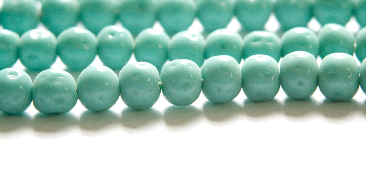6 Vintage Porcelain Green AB Baroque Round Beads – 19mm – Unbranded Craft Supplies