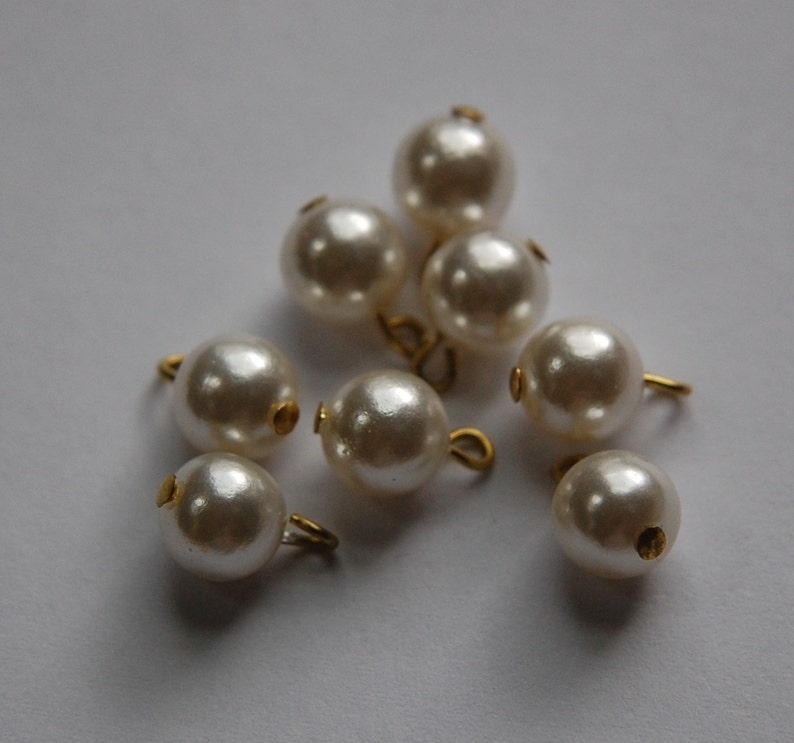 1 Loop Vintage Pearl Bead Drops With Gold Loop Japan 8mm Drp010a - Etsy