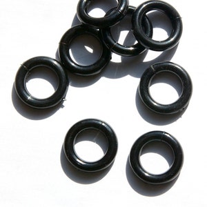 Vintage acrylique noir bague fendue Hoop lien 18mm bds076C