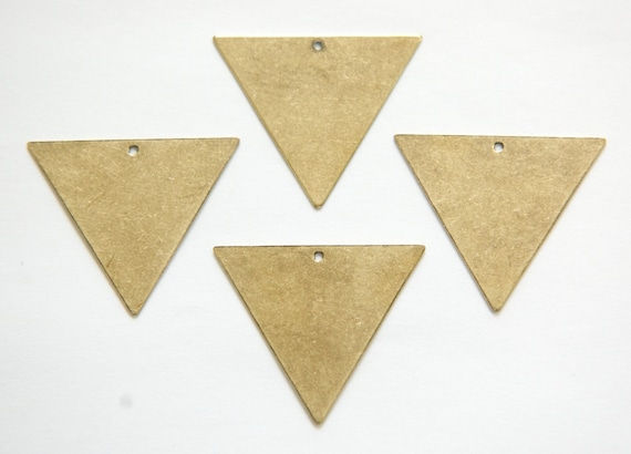 Antique Brass Triangle Shape Charms 0.5 x 16.5 x 25 mm 1 Hole