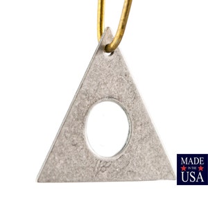 Top Hole Center Cutout Silver Ox Flat Triangle Charms Drops 17mm (6) mtl479M