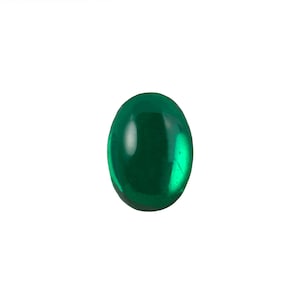 Cabochões ovais de vidro esmeralda translúcido de 14 x 10 mm (4) cab4004B